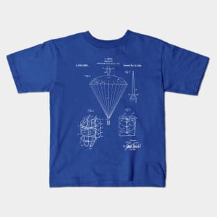 Parachute Patent - Sky Diving Art - Blueprint Kids T-Shirt